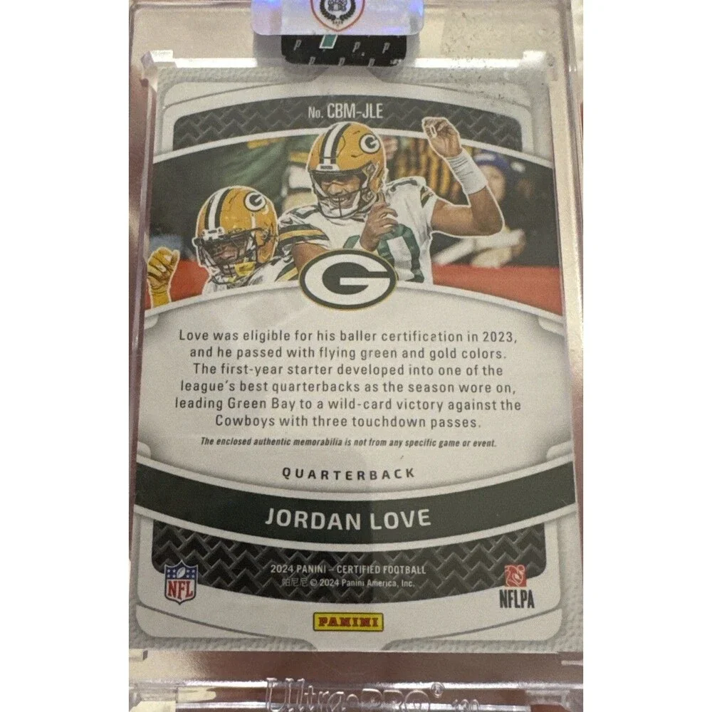 2024 Panini Ballers Mirror Teal #CBM-JLE Jordan Love Patch insert /25